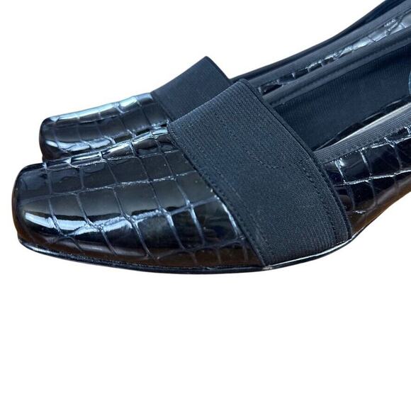 Ros Hommerson Womens Brown Patent Leather Croc Print Block Heel Pumps Shoes 8.5 - Picture 8 of 16